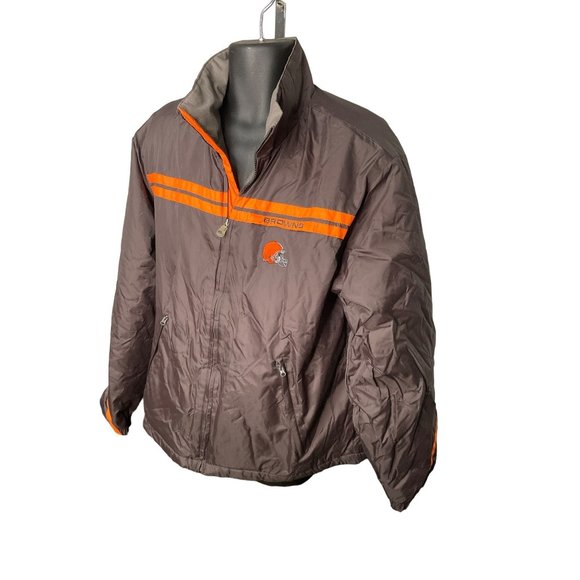 Cleveland Browns Jacket Mens Size Large NFL Puffer Coat XL